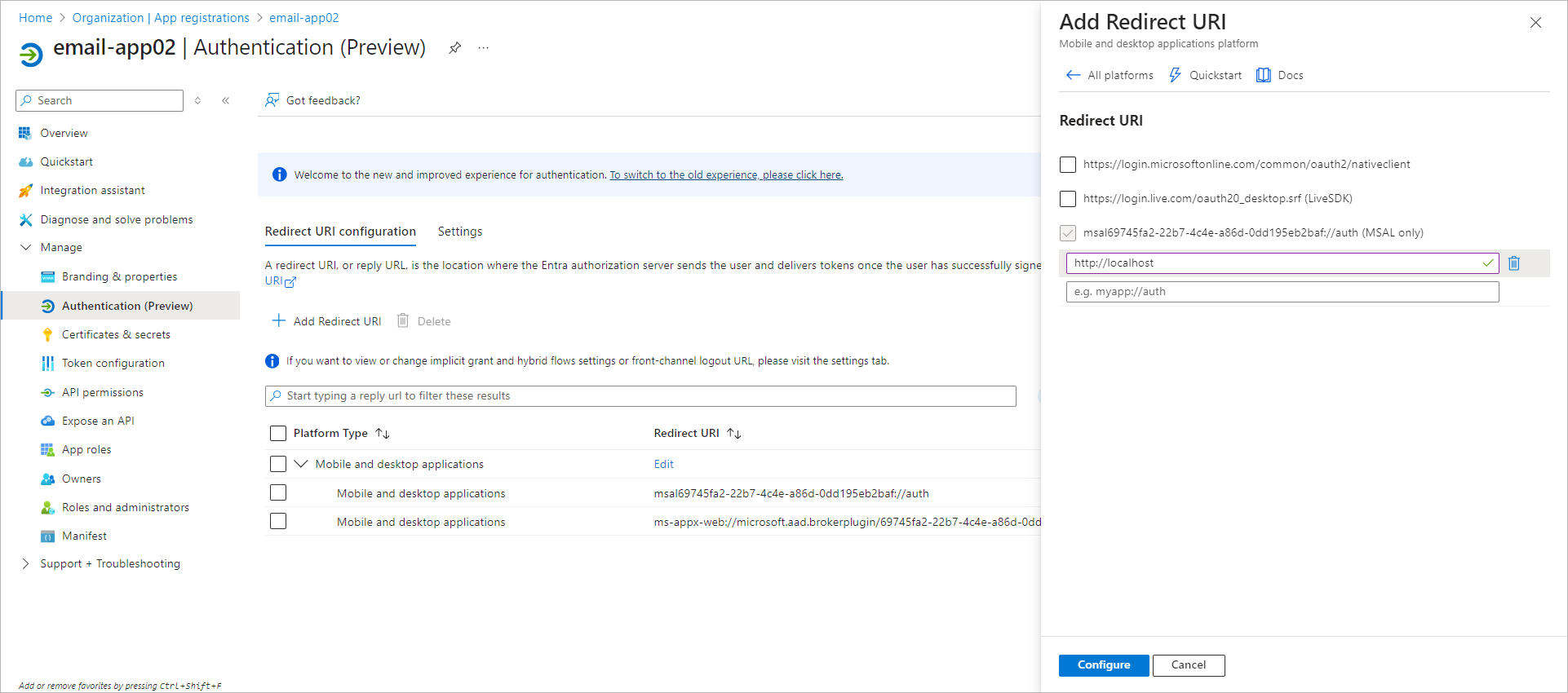 Registering Application in Microsoft Azure Portal