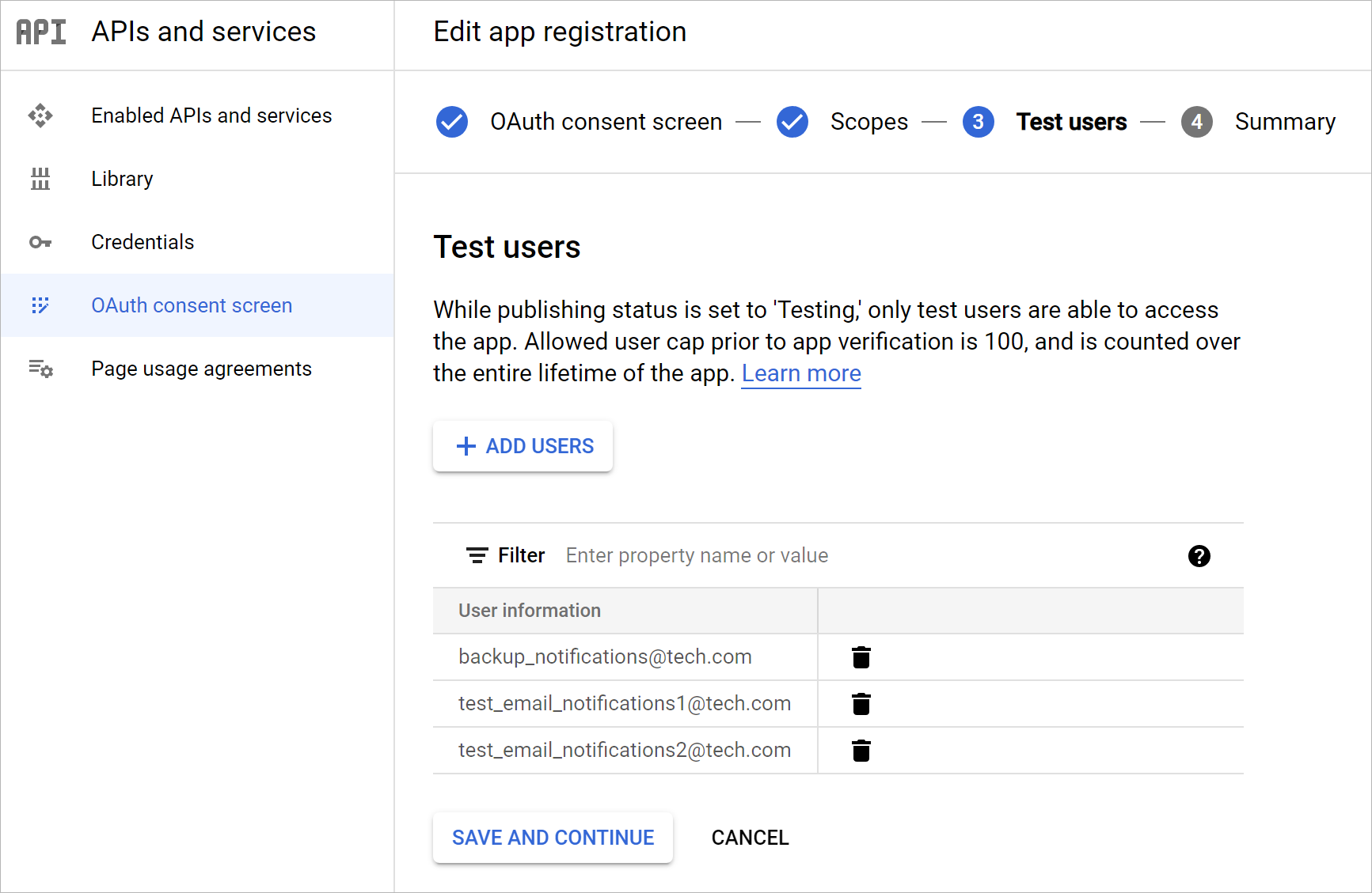 Registering Application in Google Cloud Console