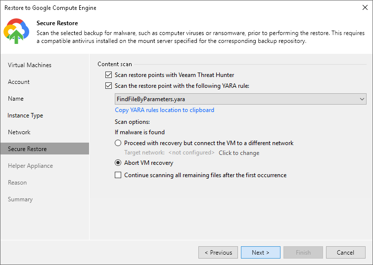 Step 7. Specify Secure Restore Settings