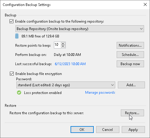 Migrating Configuration Database