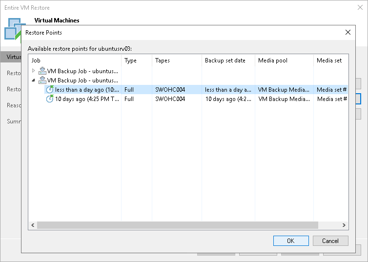 Step 3. Select Restore Point