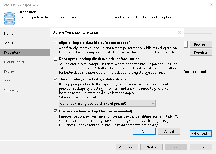 Adding Backup Repositories with Rotated Drives