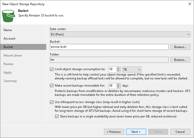 Step 4. Specify Object Storage Settings