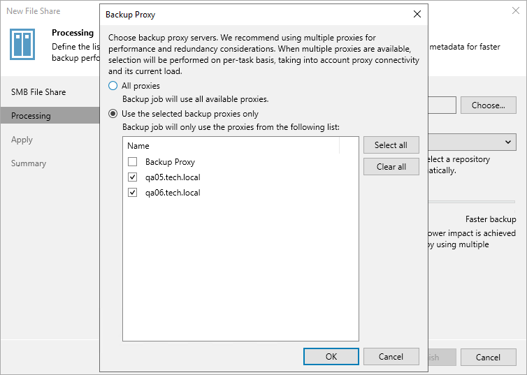 Step 4. Specify File Share Processing Settings