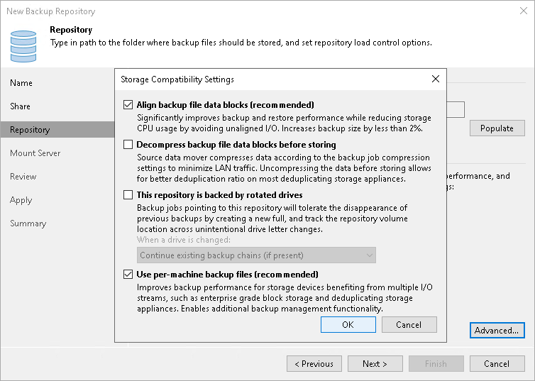 Step 4. Configure Backup Repository Settings