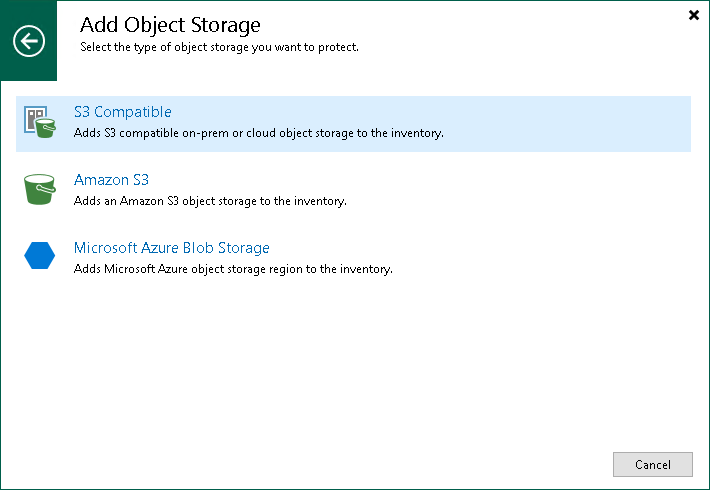 Step 1. Launch New Object Storage Wizard