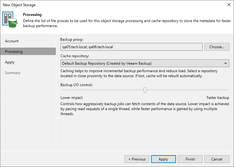 Step 3. Specify Object Storage Processing Settings