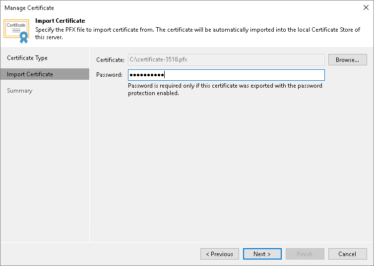 Importing Certificate from PFX Files