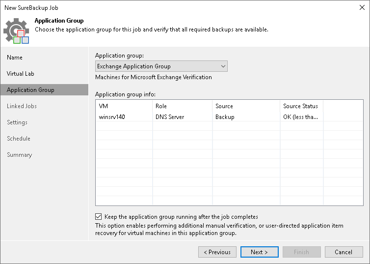 Step 4. Select Application Group