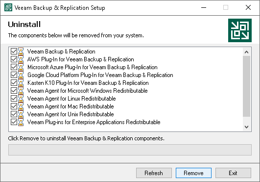 Uninstalling Veeam Backup & Replication
