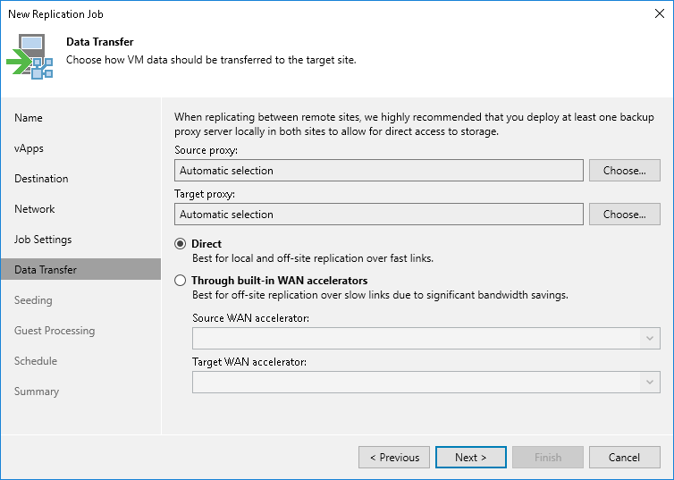 Step 10. Specify Data Transfer Settings