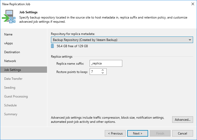 Step 8. Specify Replication Job Settings