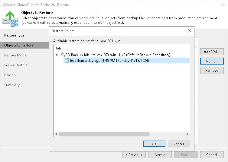 restore veeam backup