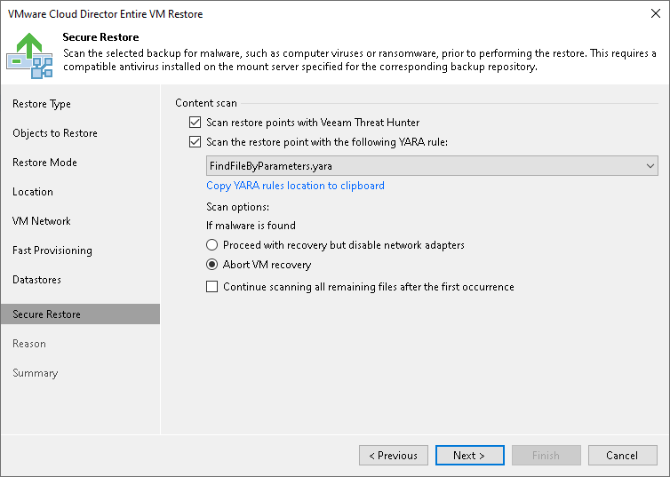 Step 9. Specify Secure Restore Settings