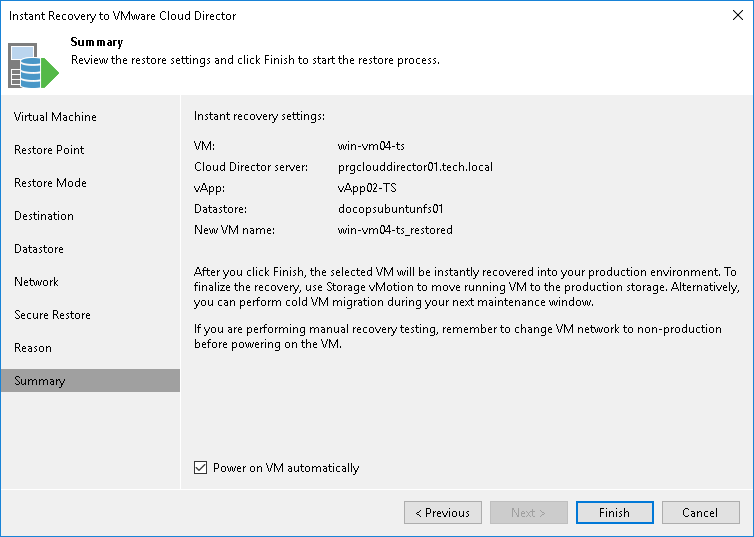 Performing Instant Recovery of Workloads to Hyper-V - Veeam Backup