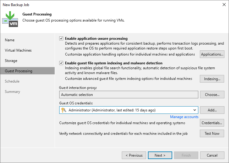 Step 9. Specify Guest Processing Settings