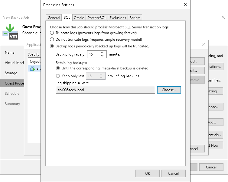 Microsoft SQL Server Transaction Log Settings