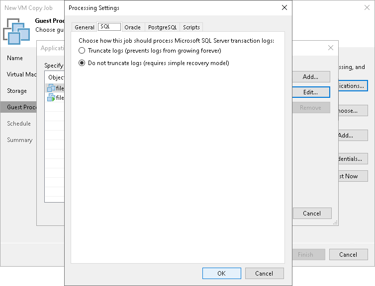 Microsoft SQL Server Transaction Log Settings