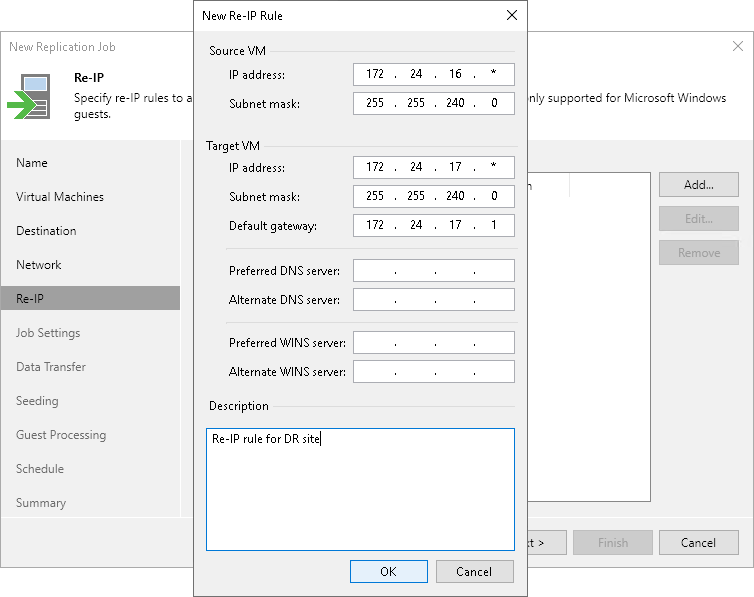 Step 9. Configure Re-IP Rules