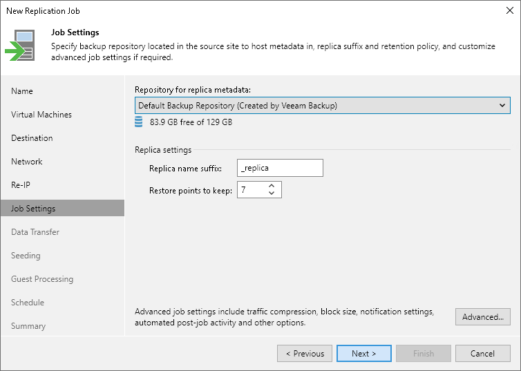 Step 10. Specify Replication Job Settings