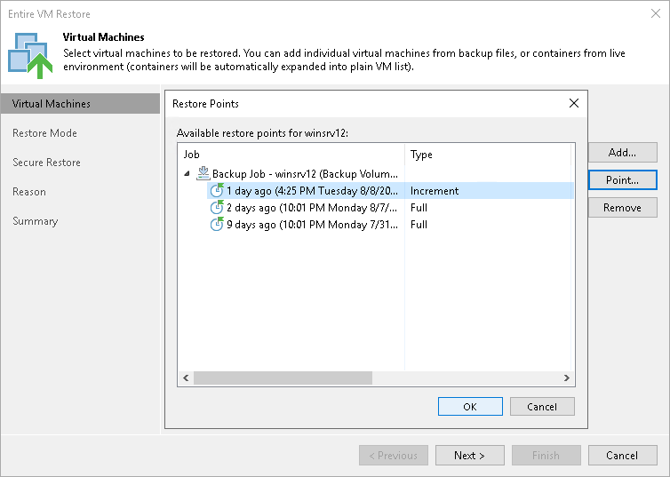 Step 3. Select Restore Point