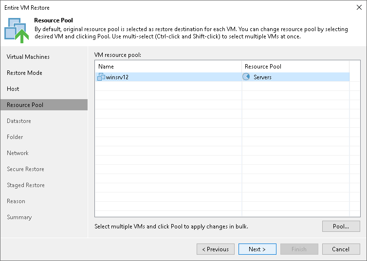 Step 6. Select Target Resource Pool