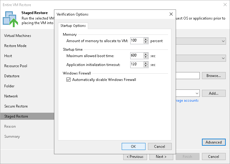 Step 11. Specify Staged Restore Settings
