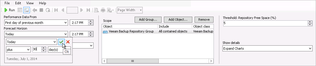 veeam backup space calculator