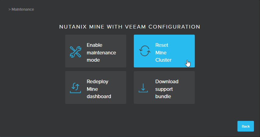 Resetting Mine Cluster