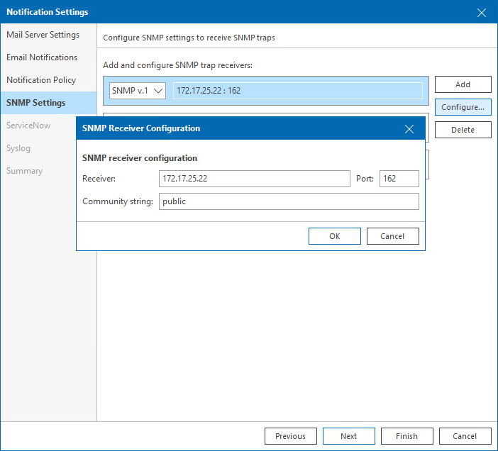 how to setup snmp trap receiver