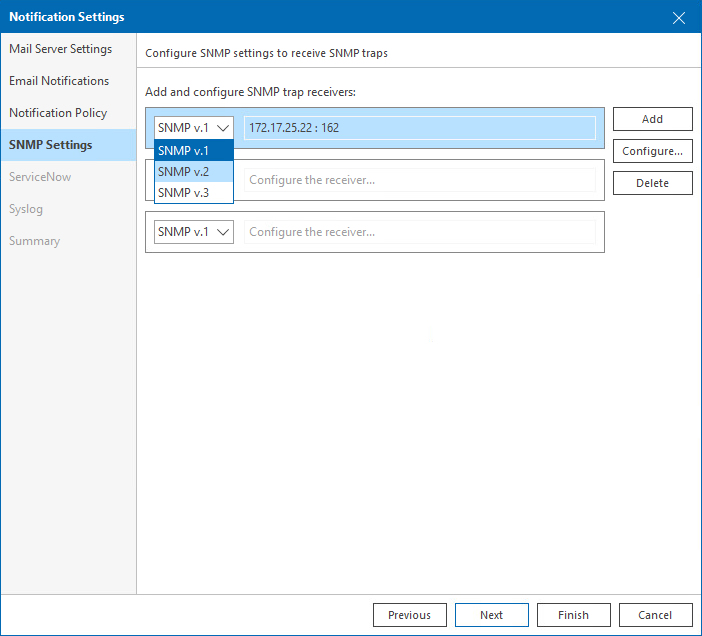 Step 4. Configure SNMP Settings
