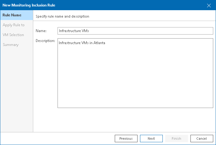Choosing VMs and VM Containers to Monitor and Report On