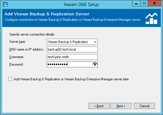 Add Veeam Backup & Replication Server
