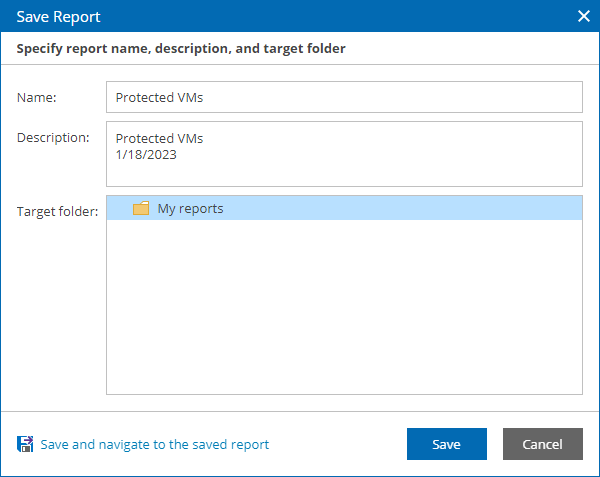 Generating Protected VMs Report