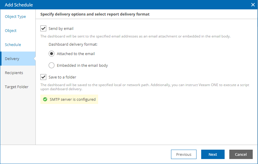 Specify Delivery Options