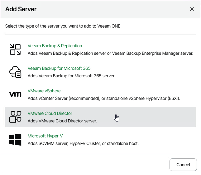 Choose Server Type