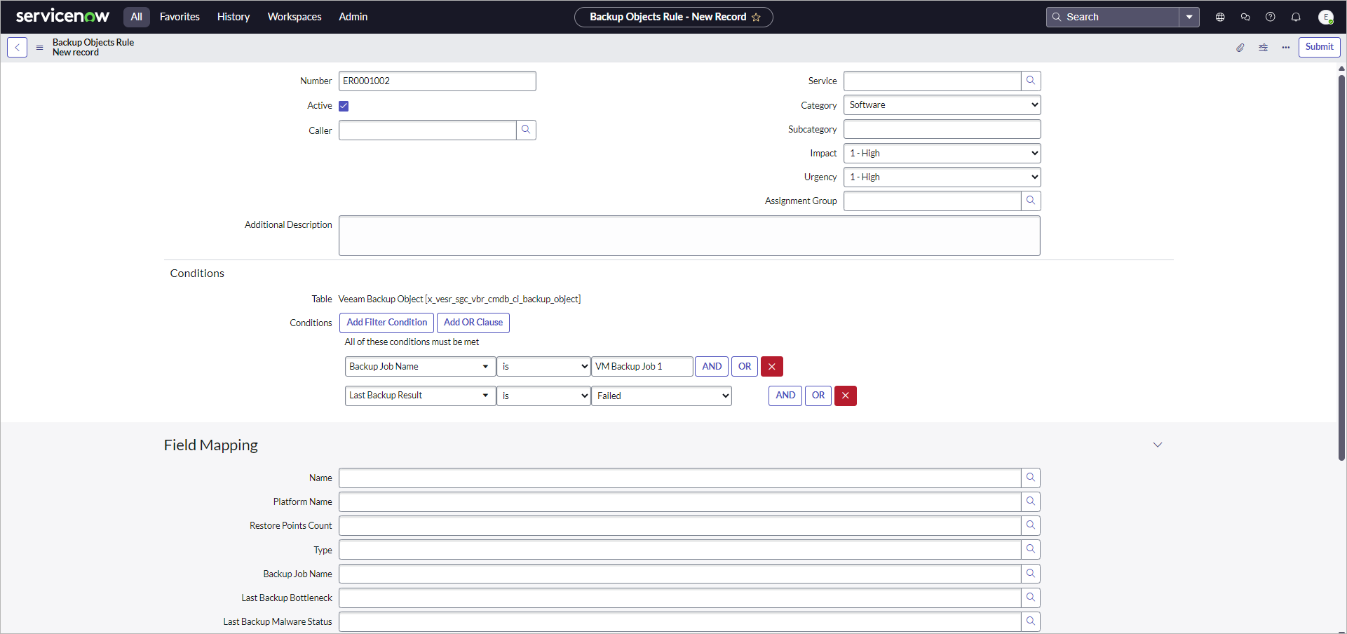 Managing Backup Object Events
