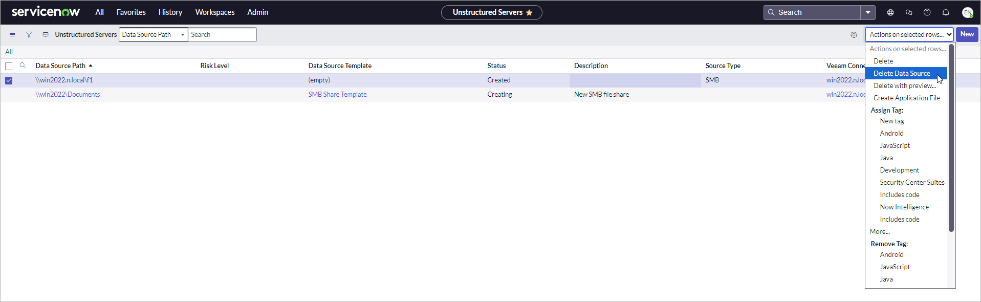 Managing Unstructured Data Sources