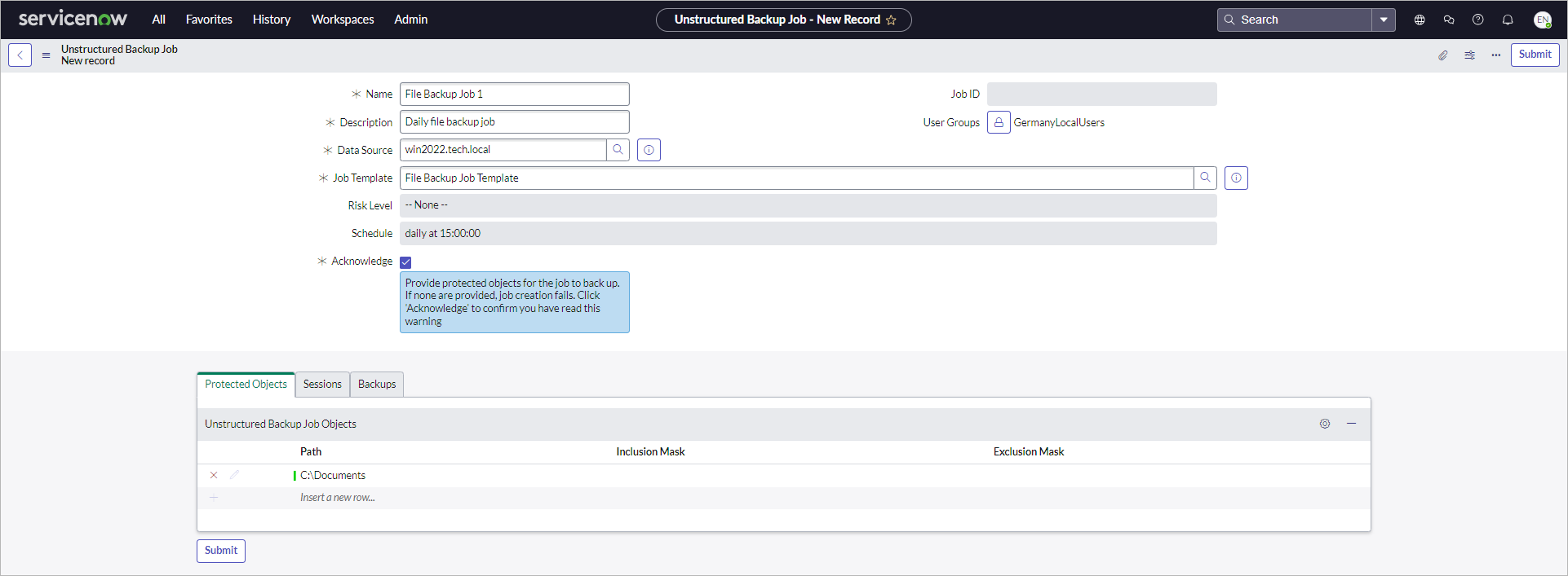 Creating File Backup Jobs