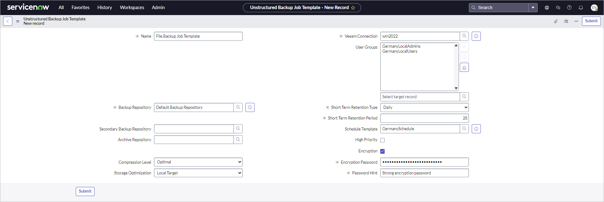 Configuring File Backup Job Templates