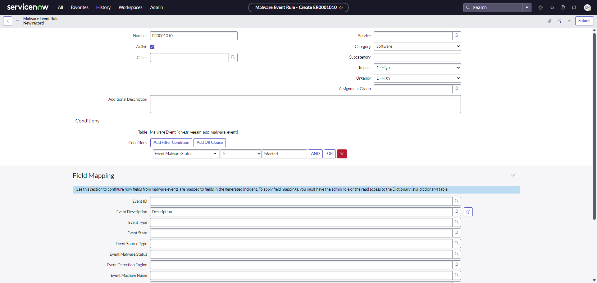 Managing Malware Events