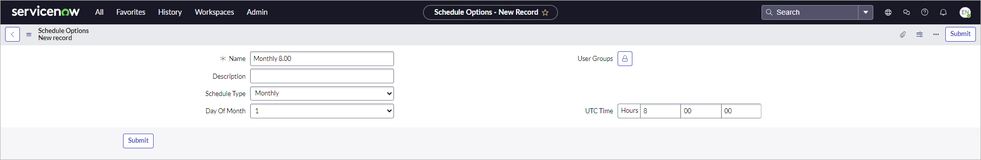 Configuring Schedule Templates