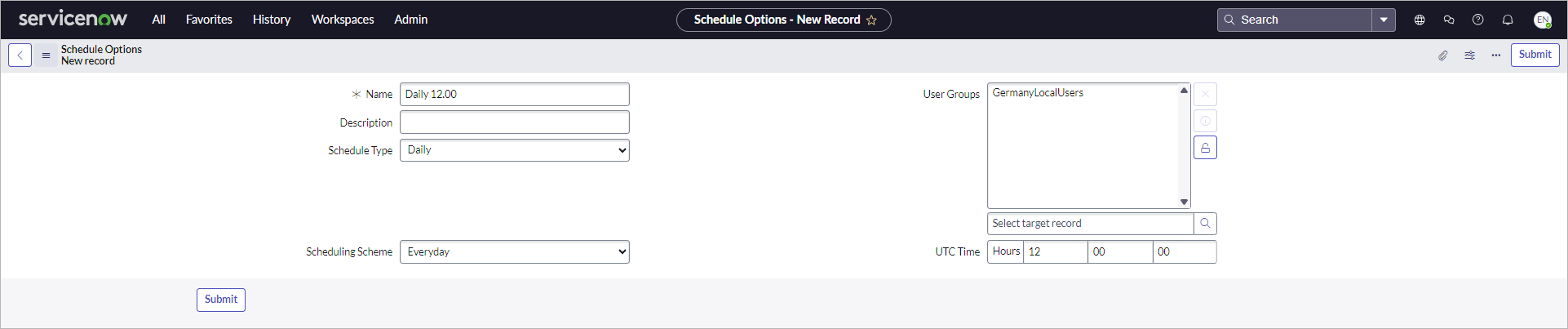 Configuring Schedule Templates