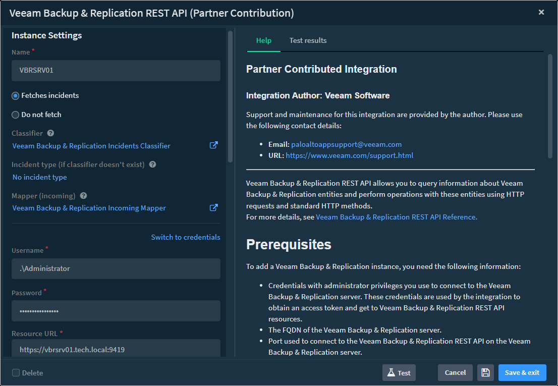 Adding Veeam Backup & Replication Instances