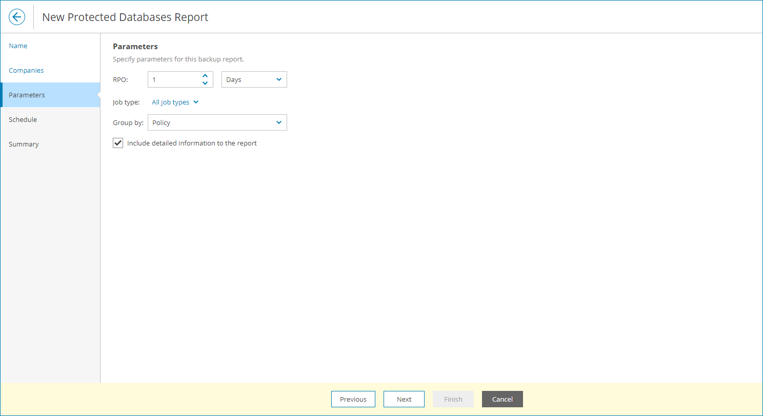 Specify Report Parameters