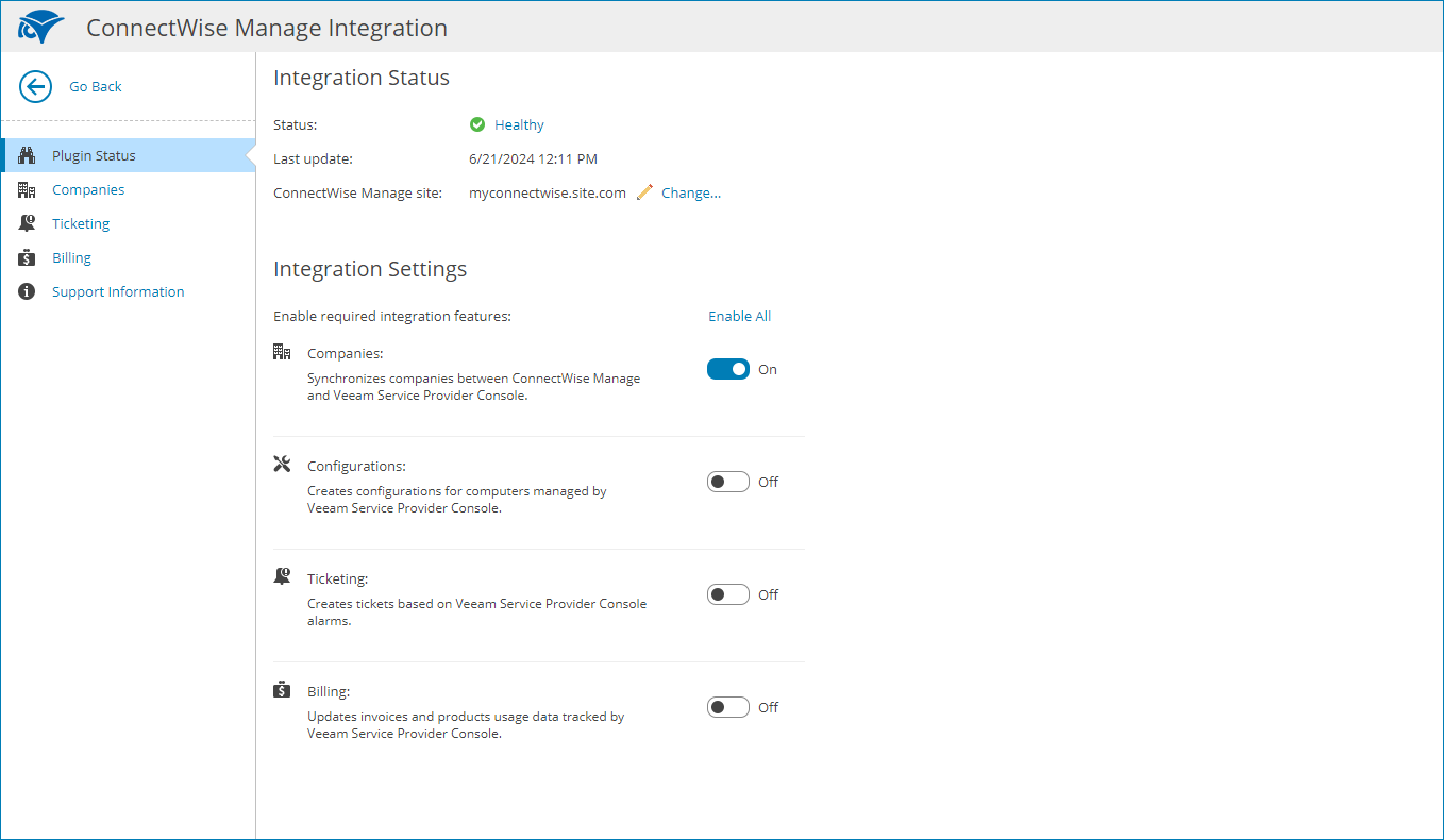 Configuring the Web Settings for the Order Summary Control