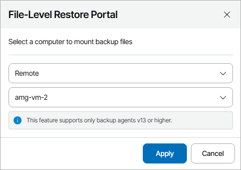 Step 1. Open File-Level Restore Portal