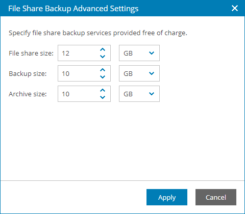 Step 5. Specify Rates for File Share Backup
