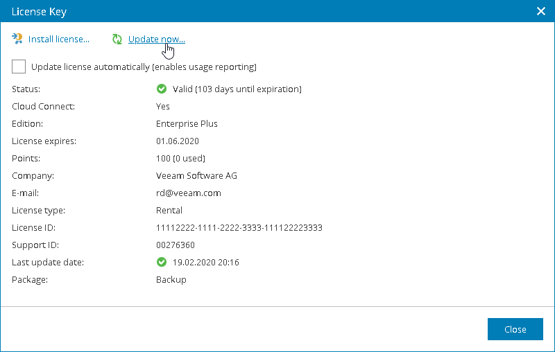 veeam update