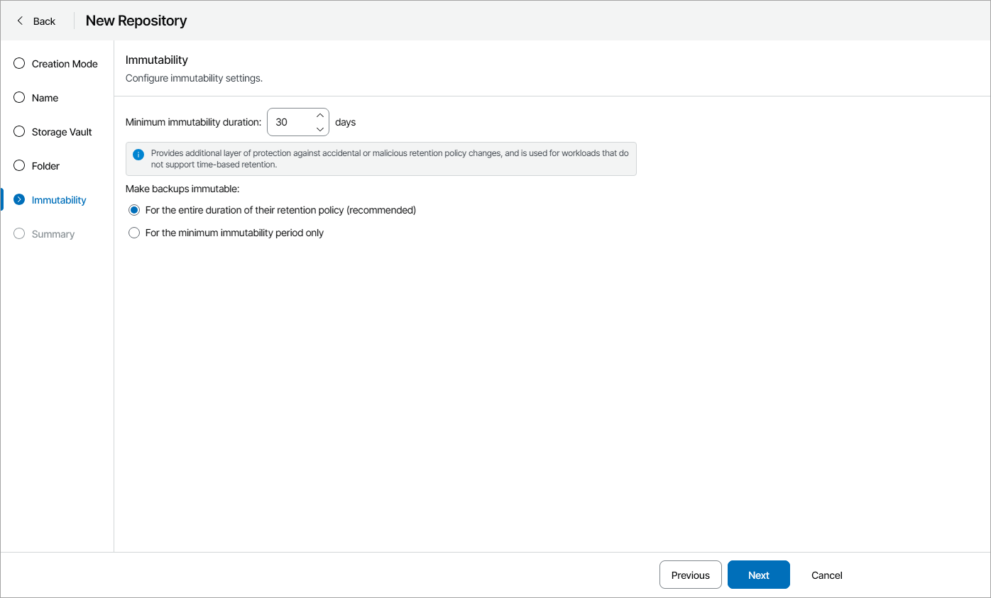 Configure Immutability